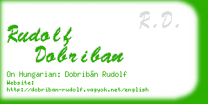 rudolf dobriban business card